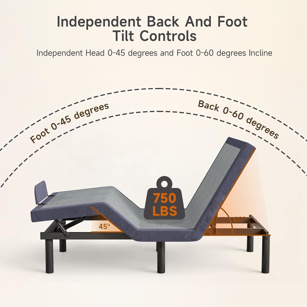 ONBRILL Twin Adjustable Bed Frame with Wireless Remote, 3 Massage Modes