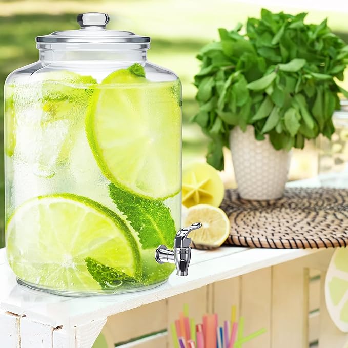 Honeydak 2 Pack 4 Gallon Glass Beverage Dispenser - Image 6