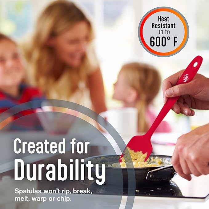Kaluns Silicone Spatula Set 4 Pcs Rubber Spatulas Silicone Heat Resistant 600°F - Image 3