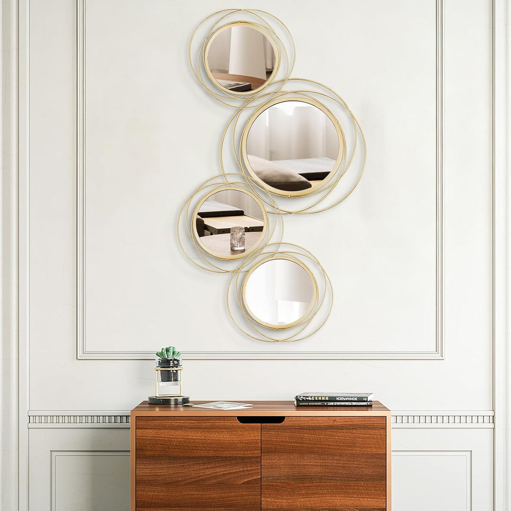 3 Set Sunburst Round Mirrors for Wall Decor Bedroom Bathroom