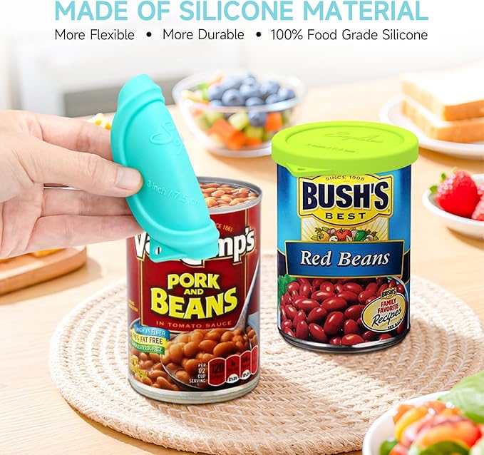 4PCS 3-inch Silicone Can Lids for Goya | Van Camp's | Chef Boyardee | Bush's - Image 3