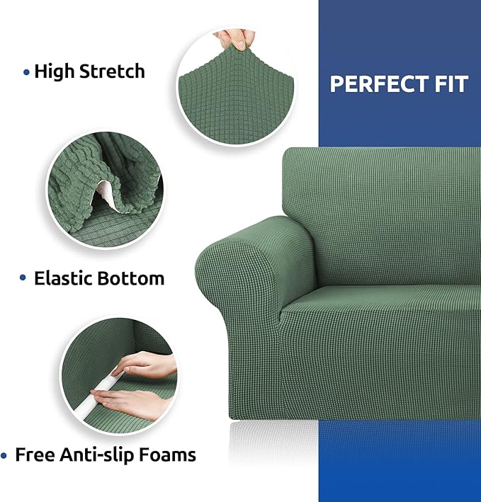 KEKUOU Stretch Loveseat Sofa Cover Slipcover, Couch Covers - Image 5