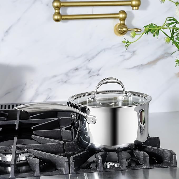 KEAWELL K3 Premium 3-Quart Tri-Ply Stainless Steel Saucepan - Image 6
