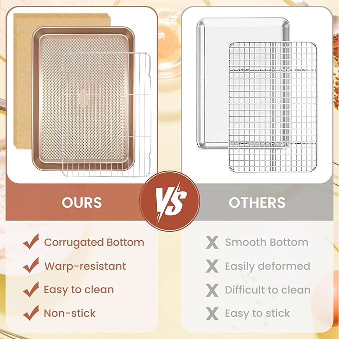 Baking pans Set, 2 Sheet Pans and 250 unbleached Sheets of Parchment Paper - Image 6