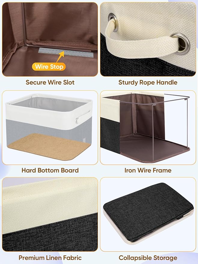 BALEINE 4 Pack Fabric Closet Storage Bins - Image 6