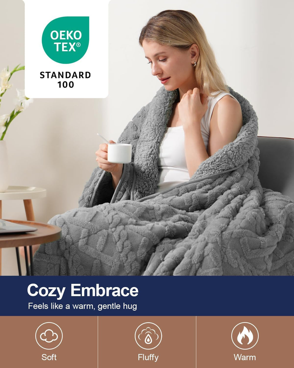 Ultra Soft Sherpa Weighted Blanket for Adults, 60"x80" 15lbs Heavy ...