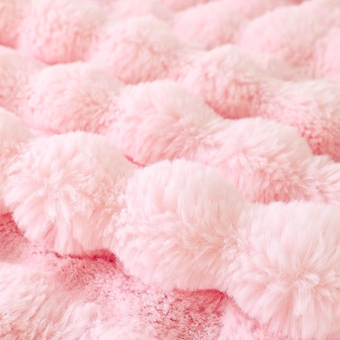 COOVA Faux Fur Throw Blanket for Couch, Cozy Soft and Fuzzy Plush Rabbit Fur - Image 5