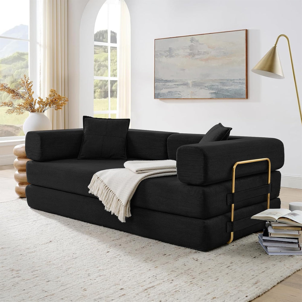 HANXIN 78'' Futon Sleeper Sofa Bed, Boneless Couch for Living Room, B...