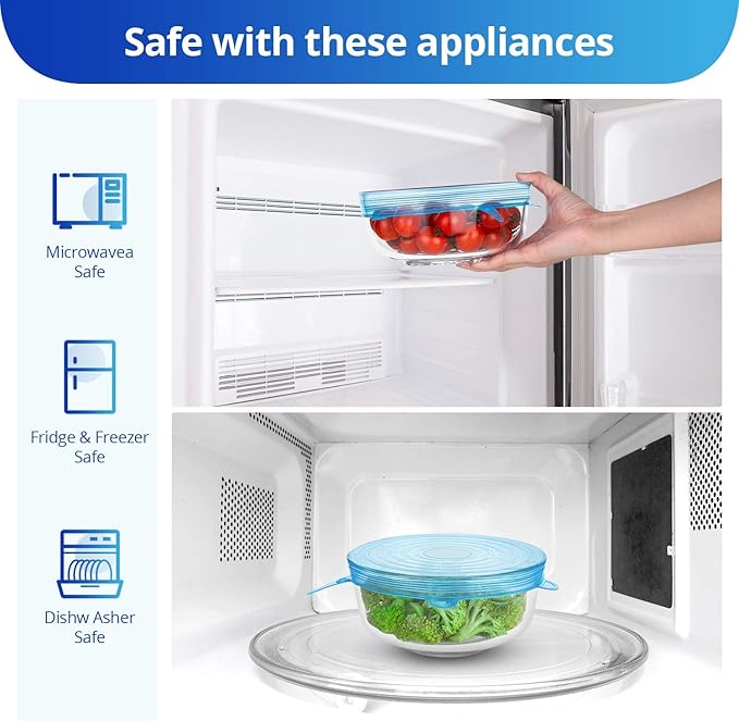 Silicone Stretch Lids, Zero Waste Reusable Silicon Container Lid Covers - Image 5