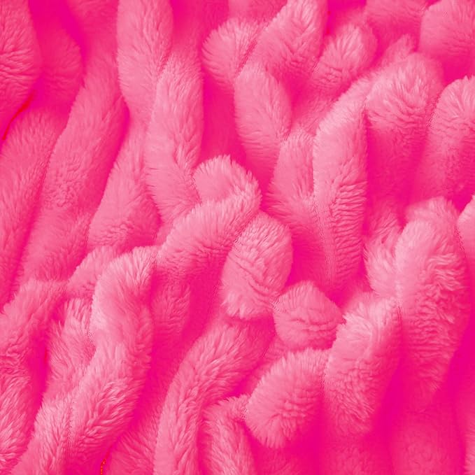 Valentines Day Decorations Hot Pink Fleece Throw Blanket 50”×60” - Image 6