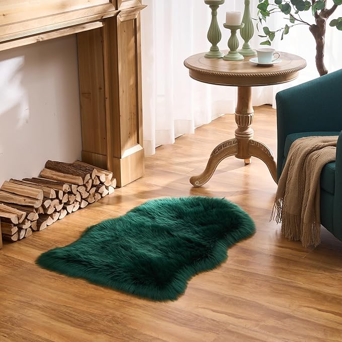 EasyJoy Ultra Soft Fluffy Shaggy Area Rug Faux Fur Rug Chair Cover Seat Pad - Image 7