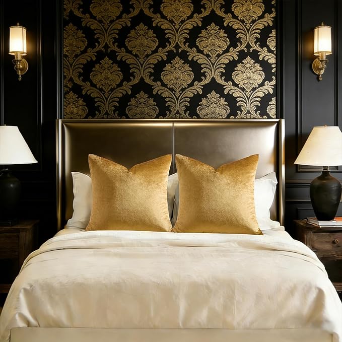 GIGIZAZA Golden Throw Pillow Covers 26x26 Decorative Velvet Cushion Covers Pack - Image 7
