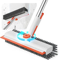 Floor Scrub Brush with Long Handle, 3 in 1 Scrape and Heavy-Duty Stiff Bristle by HelpX