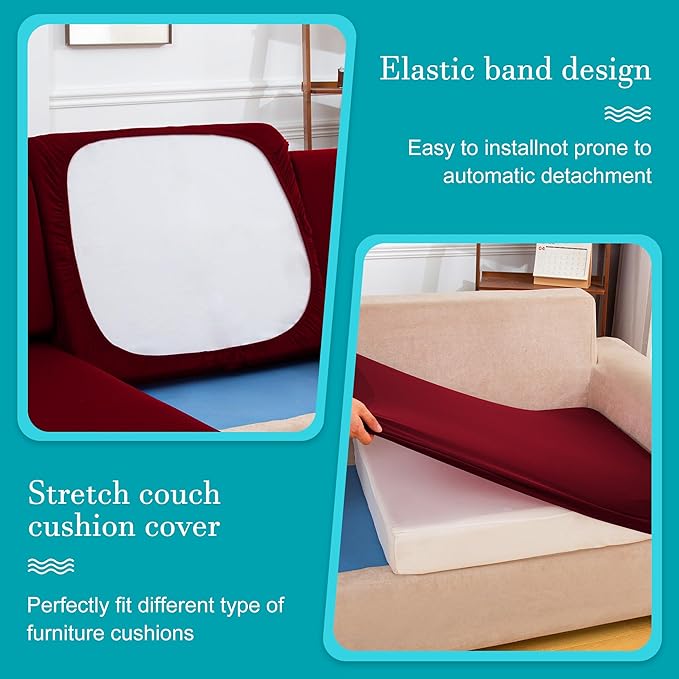 12Pcs Stretch Patio Cushion Covers, Outdoor Couch Covers Replacement, Outdoor - Image 5