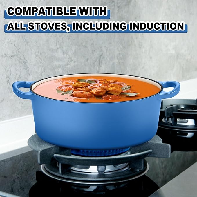 E-far 7QT Oval Dutch Oven Pot