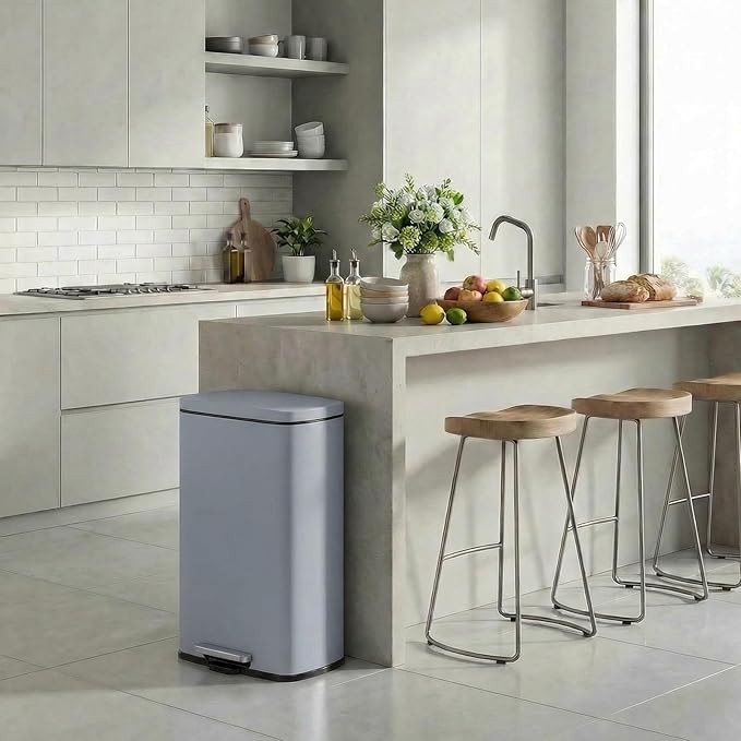 13.2 Gal Kitchen Trash Can, 50L Recycling or Garbage Bin, Brushed Stainless - Image 7