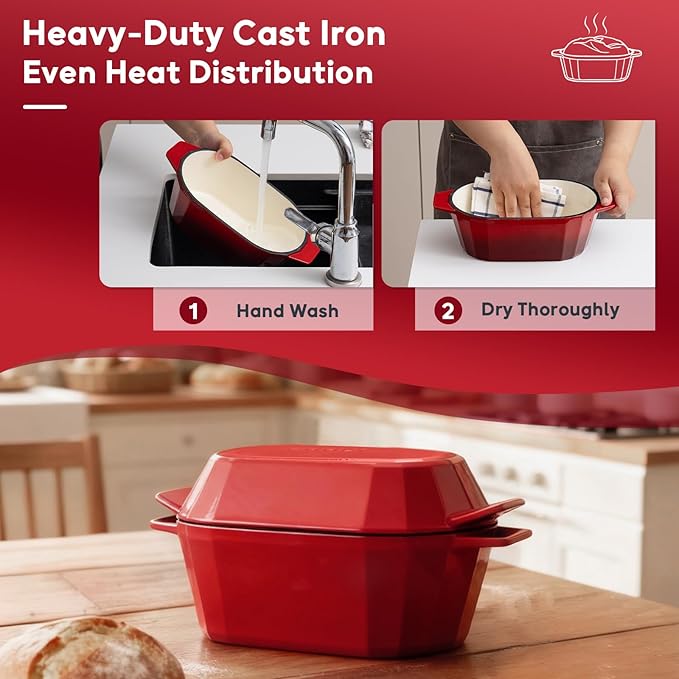 Enameled Cast Iron Sourdough Bread Oven – 3.3QT Dutch Oven