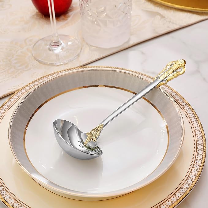 KEAWELL Premium 7.5 inch Luxury Gravy Ladle, 18/10 Stainless Steel, Small Gravy - Image 2