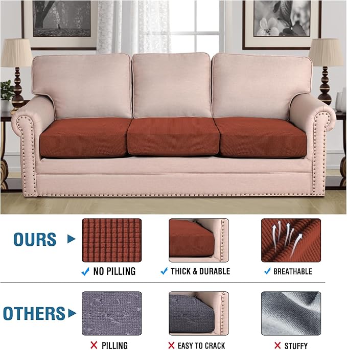 H.VERSAILTEX Super Stretch Couch Cushion Covers Sofa Cushion Slipcovers - Image 5