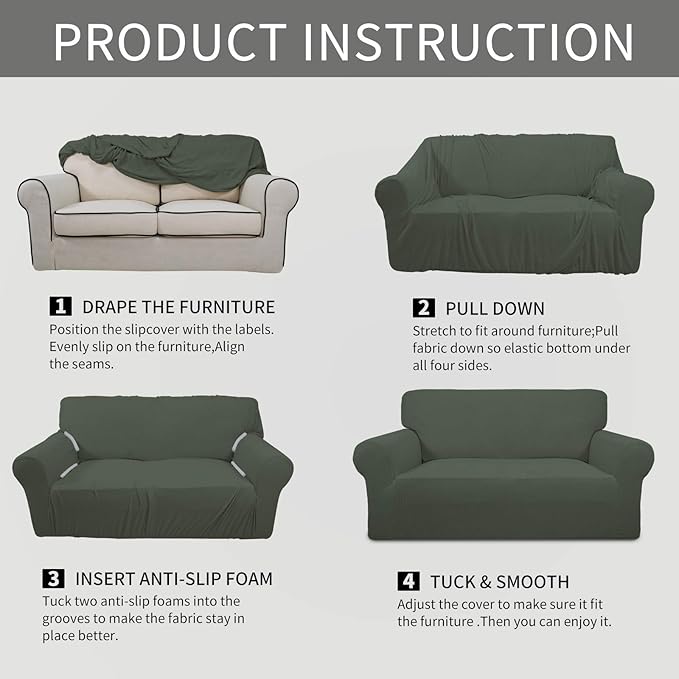 Easy-Going Stretch Sofa Slipcover 1-Piece Sofa Cover Furniture Protector Couch - Image 5