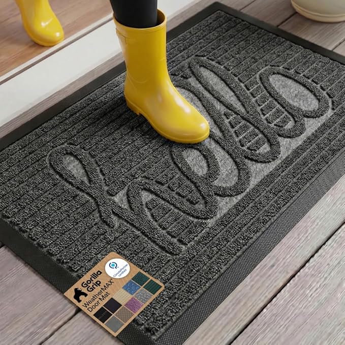 GORILLA GRIP 100% Waterproof All-Season WeatherMAX Doormat, US Designed Natural by GorillaGrip