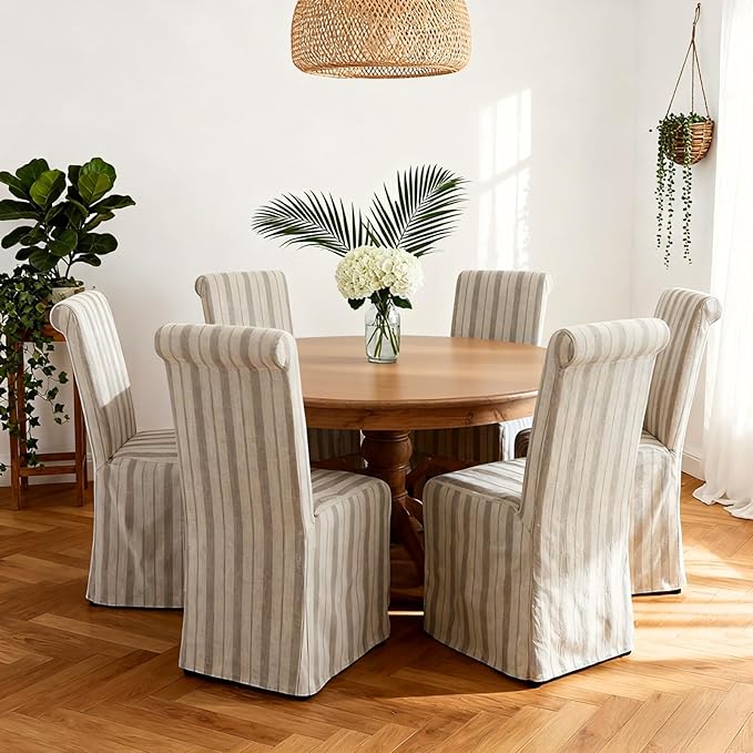 chairus Slipcovered Parsons Dining Chairs Set of 2, Upholstered Dining Room C...