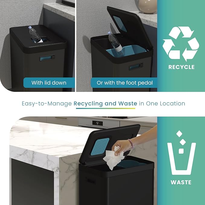 Home Zone Living 19 Gallon Kitchen Trash Can - Image 3