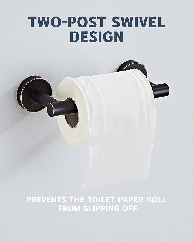 RARXTR Bronze Toilet Paper Holder SUS304 Stainless Steel Double Post Pivoting - Image 5