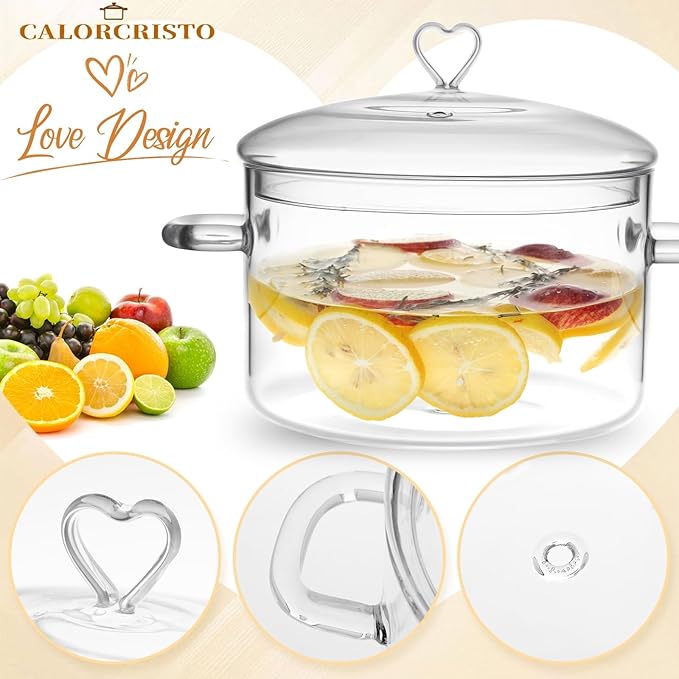 3 L Glass Cooking Pot with Lid, Glass Simmer Pot, Save Energy, Heat Resistant - Image 8