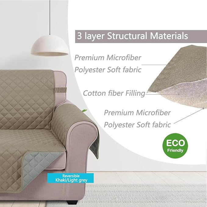 U-NICE HOME Reversible Oversized Chair Covers Quilted Water Repellent Pet - Image 5