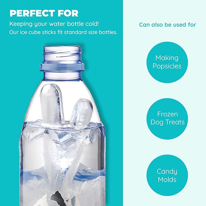Jacent Resusable Silicone and Plastic Water Bottle Ice Cube Stick Tray - Image 4