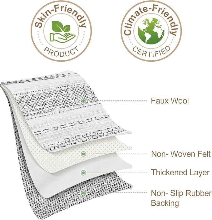 Nakagishi Area Rugs 8x10 Living Room: Washable Boho Large Neutral Soft - Image 9