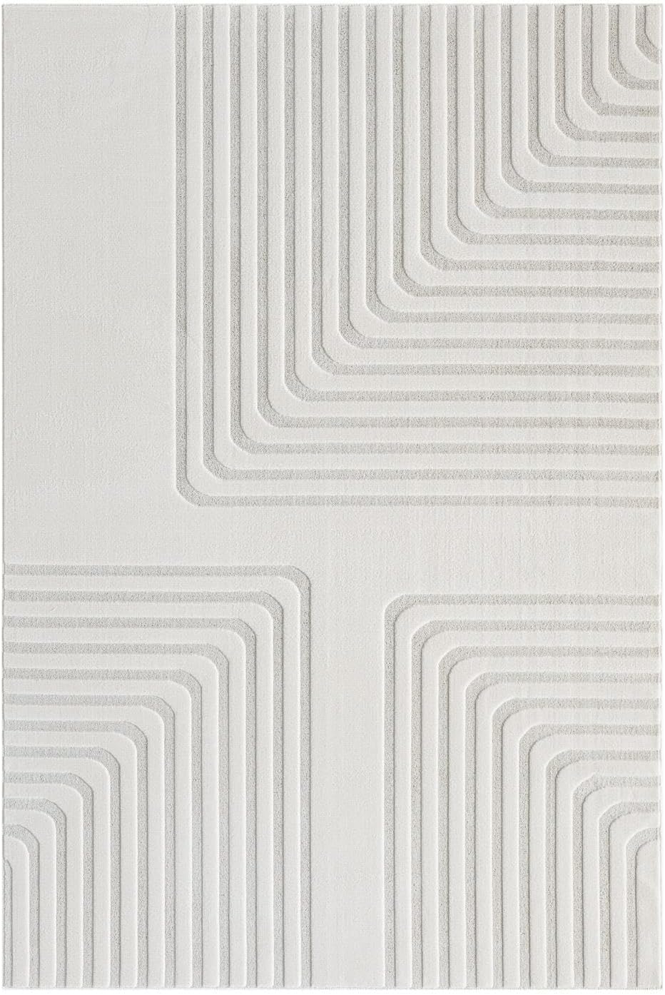 LUXE WEAVERS Mid Century Modern Geometric Cream 5x7 Area Rug