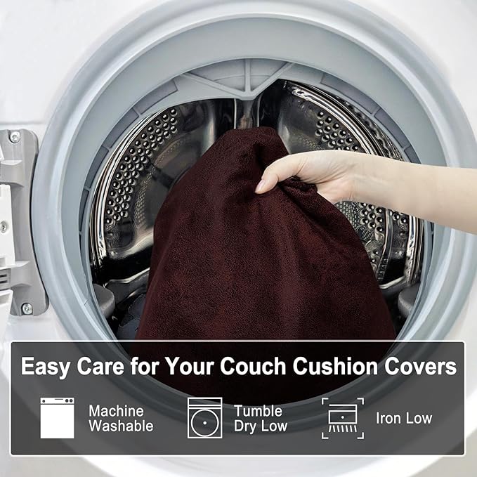 Leather Look Couch Cushion Covers Sofa Seat Slipcovers Sets Couches Furniture - Image 9