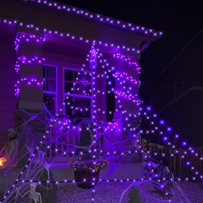 YEGUO 165ft 500 LED Halloween Lights Outdoor Waterproof, 8 Modes Purple Strin...