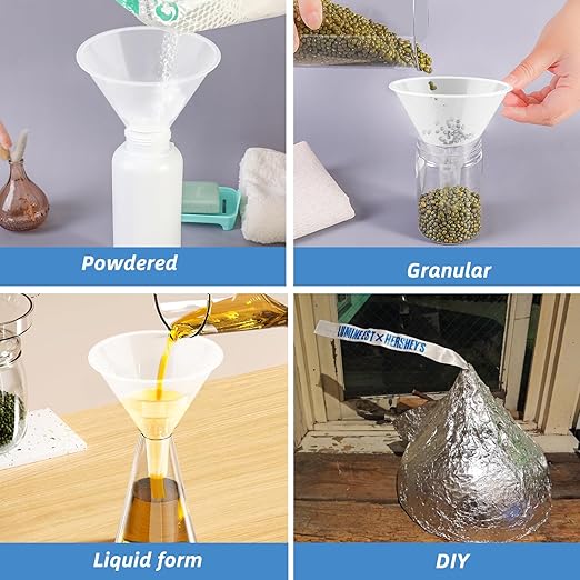8 Pcs 6 Inch Wide Mouth Plastic Large Funnels, Easy and Smooth Content Transfer - Image 6