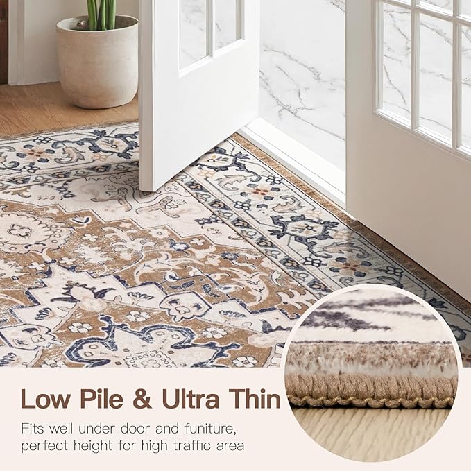 Lofus 2x8 Hallway Washable Runner Rug, Vintage Kitchen Runners Non Slip - Image 6