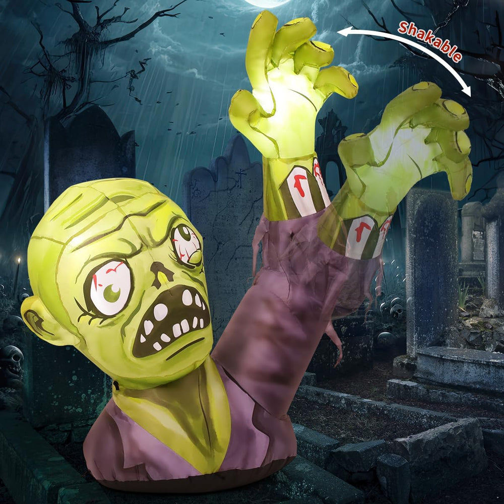GOOSH 5.2 FT Halloween Inflatables Zombies Outdoor Decorations Blow Up Yard T...
