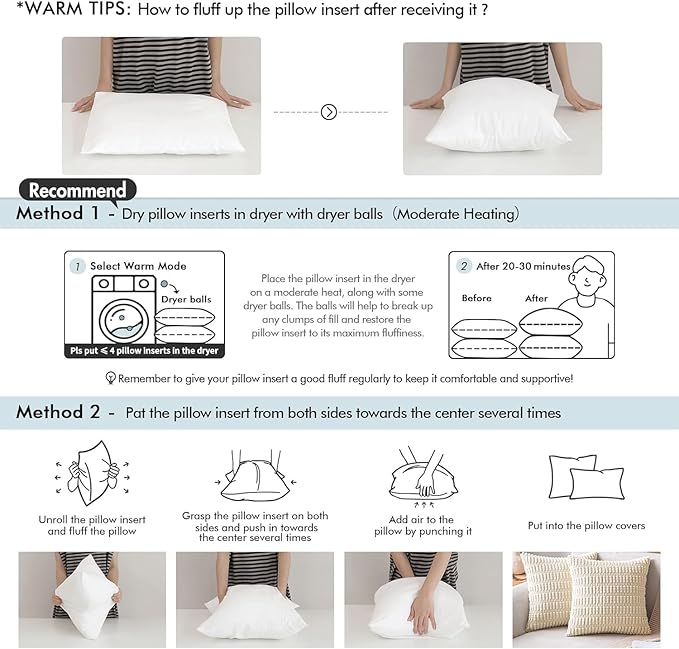 MIULEE Throw Pillow Insert Premium Pillow Stuffer Sham Rectangle Form - Image 7