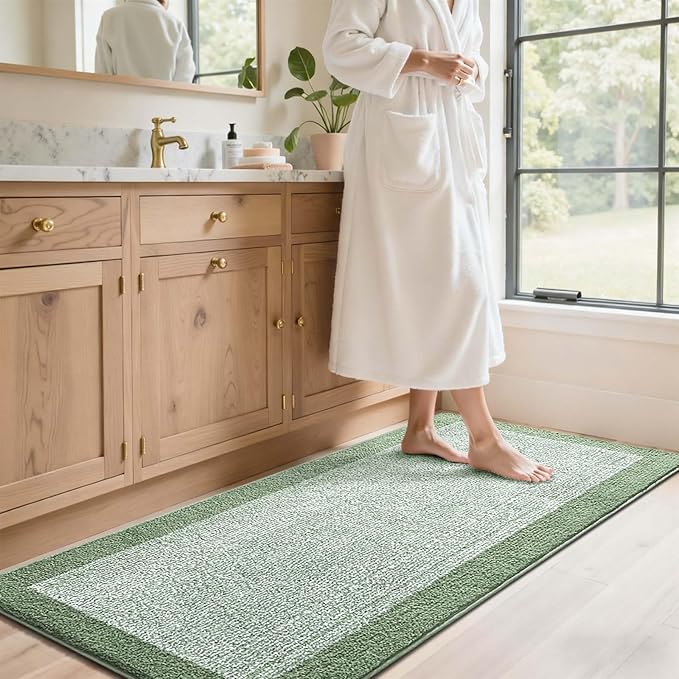 70x24 Long Bathroom Rugs Washable Non Slip, Soft Absorbent Quick Dry Mats - Image 3