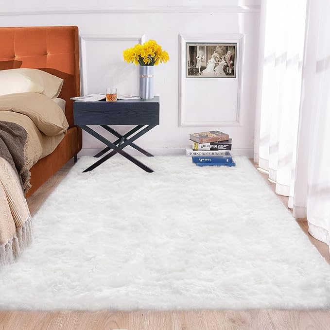ORINOVA White Rugs for Living Room 6x9 Area Rugs for Bedroom Large Washable - Image 8