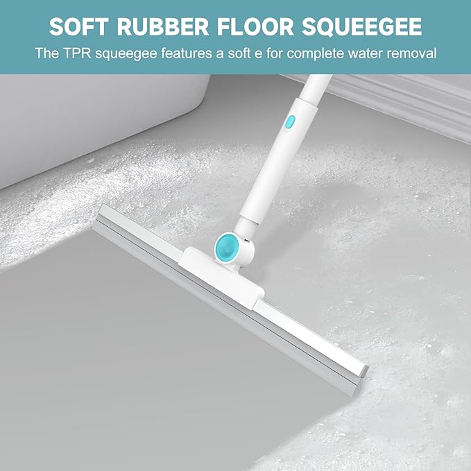 nacena Shower Scrubber with Long Handle, 4 in 1 Tile Tub Scrubber Brush with 3 - Image 5