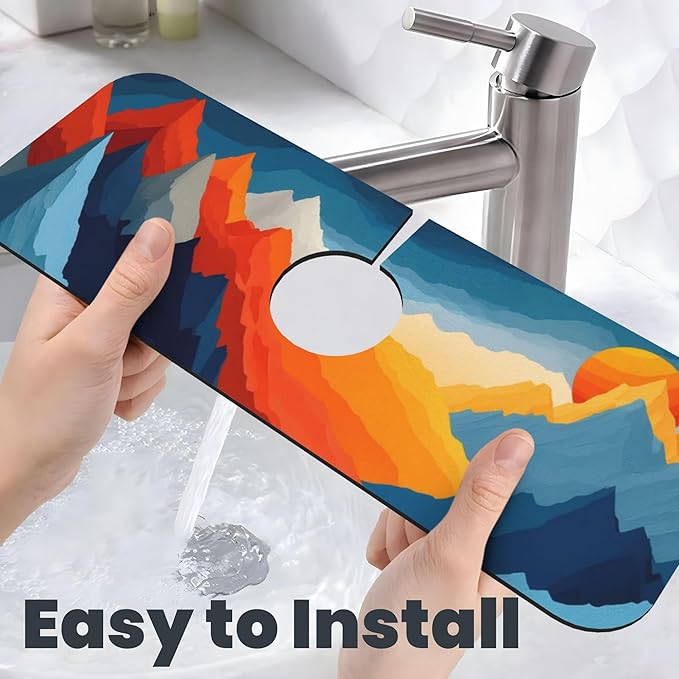 Colorful Mountains Sunset Dish Drying Mat - Image 8