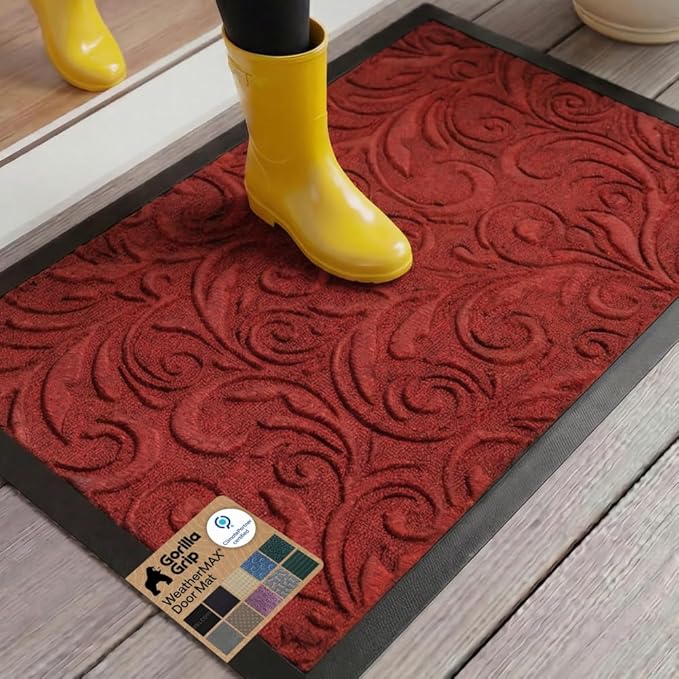 GORILLA GRIP 100% Waterproof All-Season WeatherMAX Doormat US Designed Natural by GorillaGrip