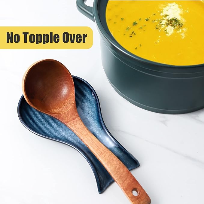 Hasense Porcelain Spoon Holder for Stove Top, 7 Inch Spoon Rests for Ladle - Image 5
