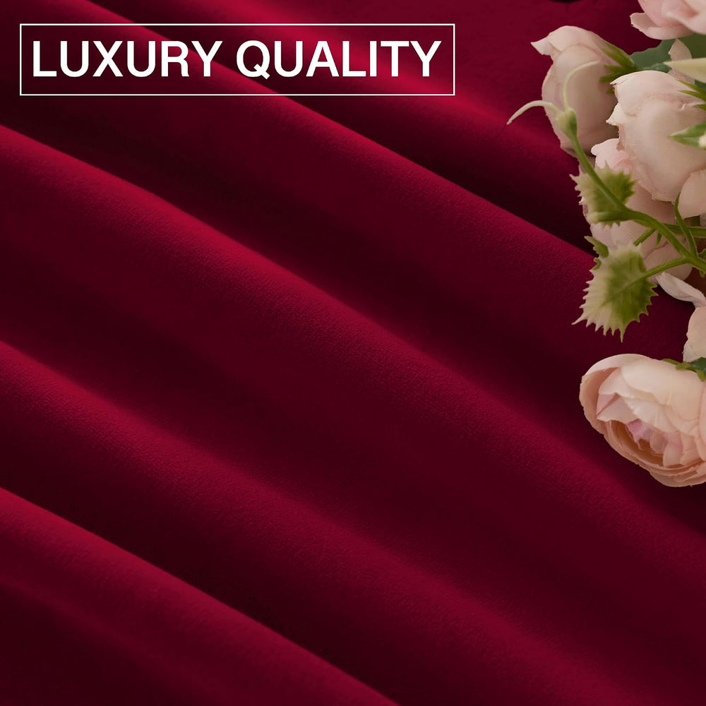 StangH Theater Red Velvet Curtains for Living Room Christmas Decor 2 Panels