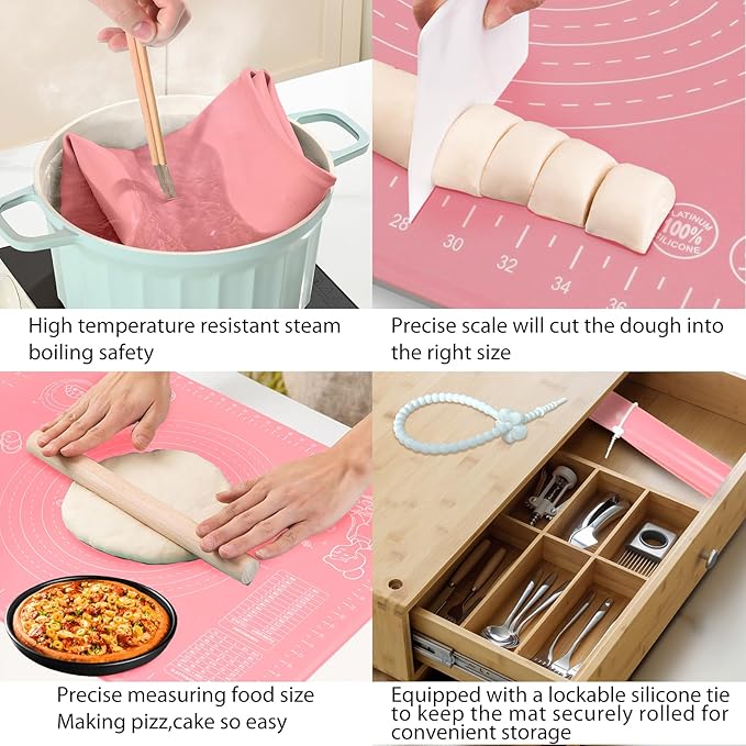 Silicone Pastry Mat 32" x 24" Extra Thick Non Stick Baking Mat - Image 6