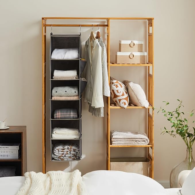 YOUDENOVA Hanging Closet Organizer, 6-Shelf Closet Hanging Storage Shelves - Image 5