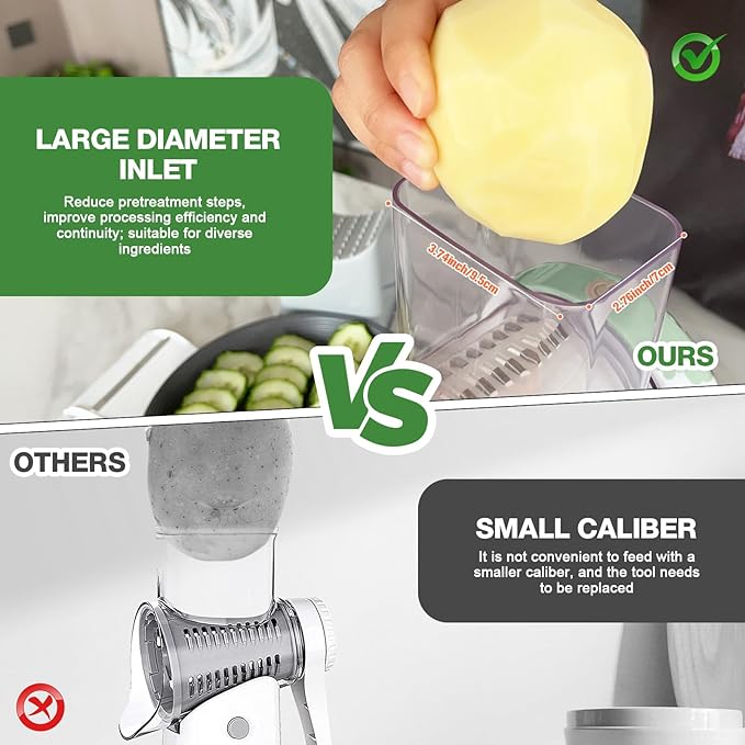 Electric Cheese Grater for Block Cheese - 3 in 1 Rotary Cheese Grater Electric - Image 4