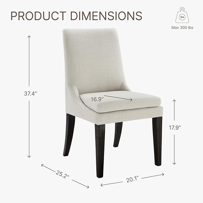 Upholstered Dining Chairs Modern Sidechair Performance Fabric High Back Armle...